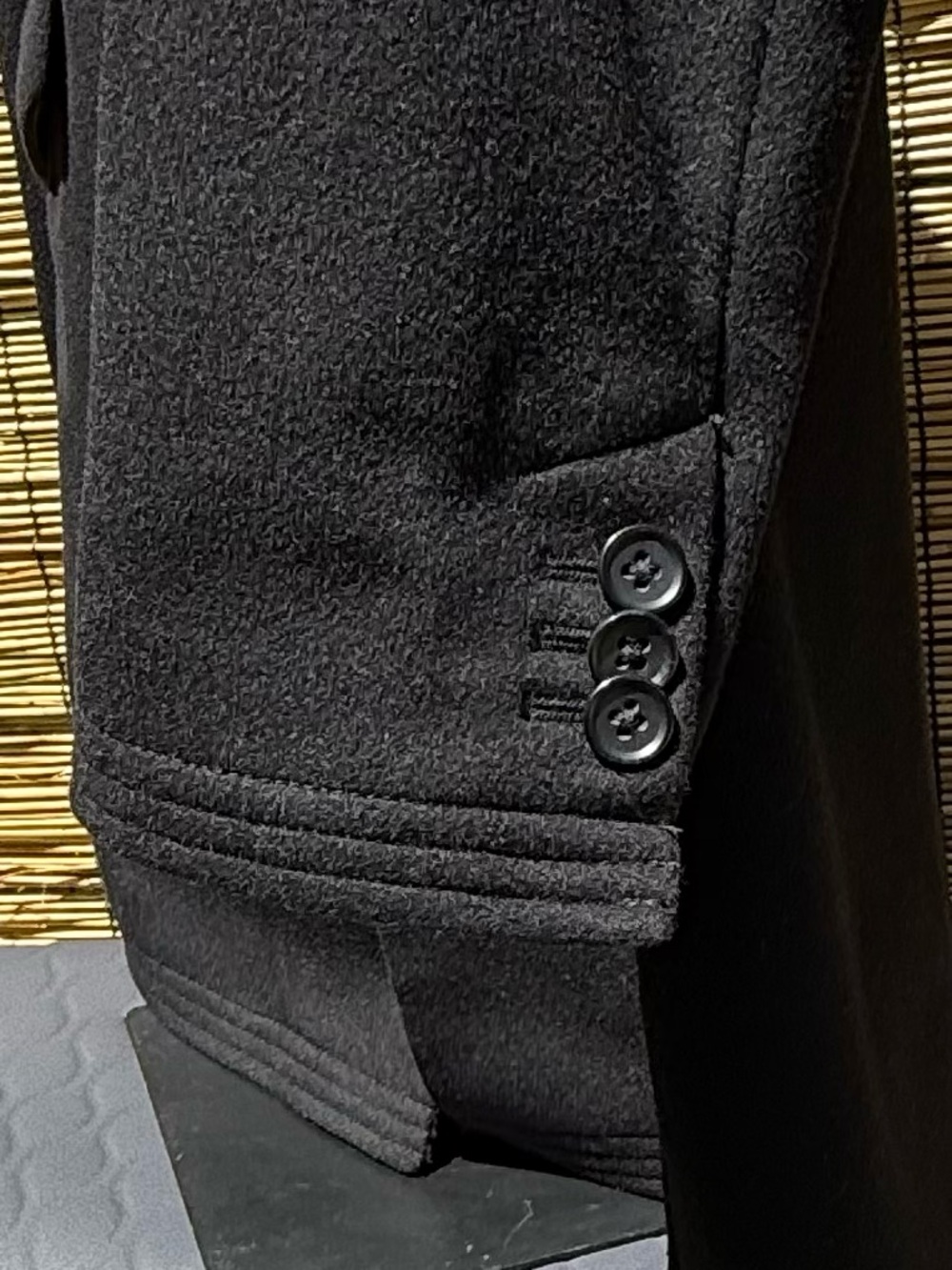 Banana Republic Black Wool-Blend Coat with Lined Interior Sz XL - Picture 9 of 16